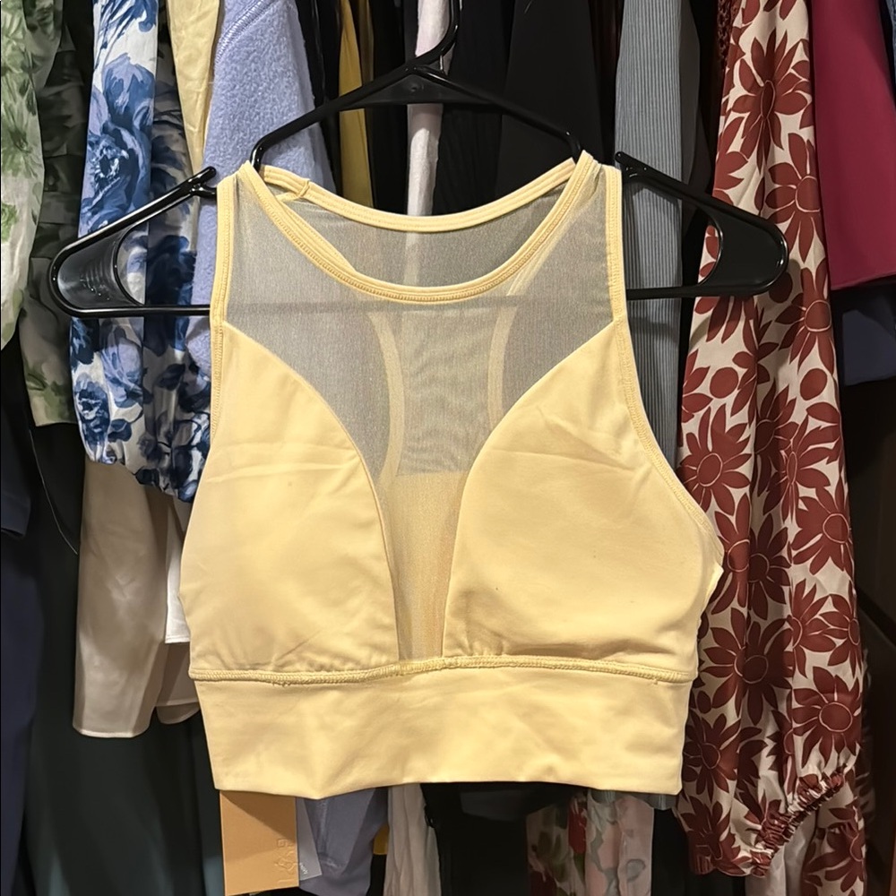 Popflex blogilates Yellow Mesh Panel Bralette